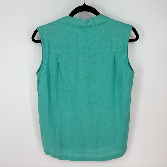 Jams World Turquoise Vintage 90s Linen Hawaiian Button Down - Picture 2 of 5